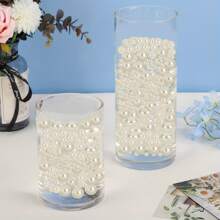 漂浮式花瓶點綴物,160顆無孔花瓶填充物,圓形光澤拋光珠子,用於桌面分散,婚禮派對,專輯裝飾,8/10/20mm - 白色 - 查看 4