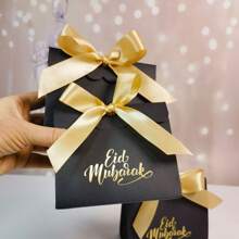 Set Di 10 Scatole Portacaramelle Mubarak In Carta Confezione Regalo Sacchetto Festa Favore Scatola Regalo Forniture Per Festa Islamica Decorazione Kareem - nero - Visualizzare 6