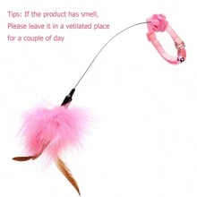 1 件裝可愛粉色項圈帶自娛貓玩具棒 - 彩色 - 查看 7