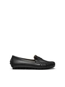 Women's Dressy Casual Slip-On Penny Loafers For Business And Office Wear Comfortable Arch Support Faux Leather Driving Loafer Shoes - 黑色/PU - 查看 8