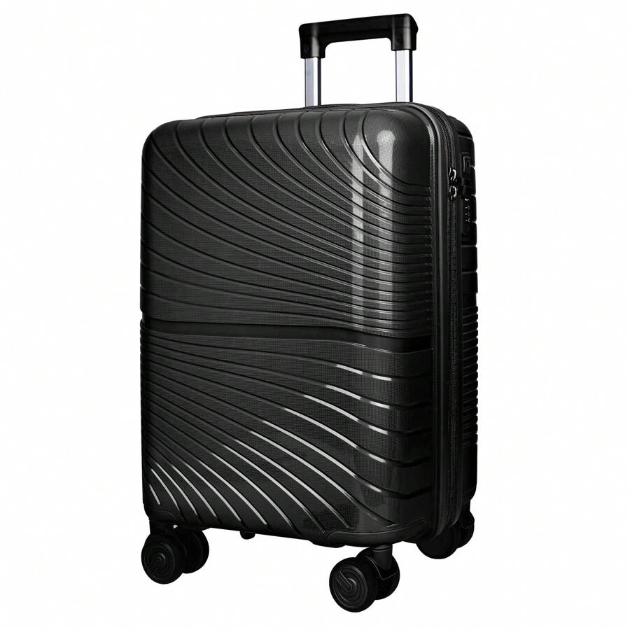 Asge Twin-Wheel Hardshell Luggage Set - M-L-XL Sizes For All Your Travels - 黑色 - 查看 1
