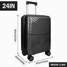 Asge Twin-Wheel Hardshell Luggage Set - M-L-XL Sizes For All Your Travels - 黑色 - 查看 8