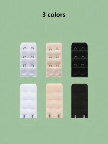 6pcs Elastic 3 Rows 2 Hooks Bra Extension Strap, Bra Extender Hook, Underwear Accessory - Multicolor - View 4