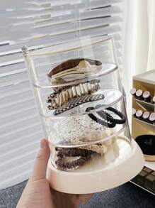 1pc Multilayer Visual Rotatable Jewelry Storage Box Beauty Personal Small Object Rack