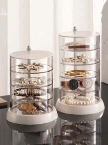 1pc Multilayer Visual Rotatable Jewelry Storage Box Beauty Personal Small Object Rack