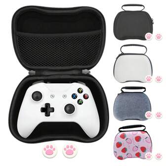 1pc Controller Case + 2pcs Thumbstick Grip Set Protection Storage Bag Compatible With Switch Pro Controller And More Hard Protective Cover Travel Carrying Case Portable