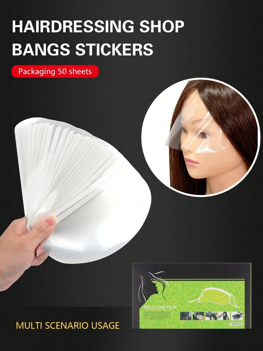 50 miếng/hộp tấm ngăn trong suốt chắn tóc mai, tấm chắn bảo vệ mắt khi cắt tóc tại salon - Trong sáng - Xem 1