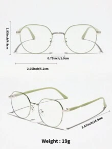 1 pièce Lunettes à monture ronde pour femmes avec lentilles transparentes, anti-fatigue oculaire, convient pour le bureau, les étudiants, l'ordinateur, la télévision, les jeux, le smartphone - Vert - Voir 5