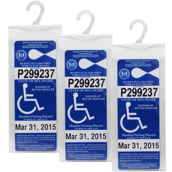 LotFancy Handicap Placard Holder For Auto, Pack Of 3, Disabled Parking Permit Sign Holder With Larger Hook