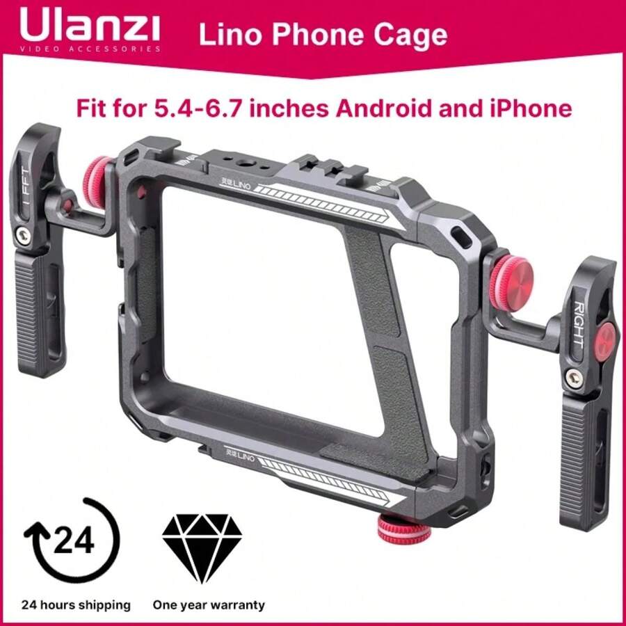 Ulanzi Lino 手机支架视频 Vlog 支架手柄适用于 5.4 英寸至 6.7 英寸 X 11 12 13 14 Pro Max 安卓手机摄影