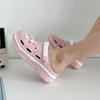 Women's Hollow Out Beach Shoes New Arrival Thick Soled Slip-Resistant Comfortable Medical Nursing Shoes Half Slipper, Summer