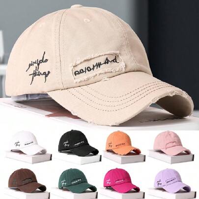LACE MONDE Cappellino da baseball alla moda con decorazione a buco, design protettivo solare e rialzante del viso, cappellino da baseball bianco da uomo in stile coreano per l'estate
