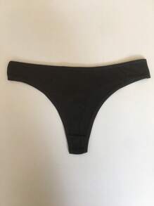 5 条装女士纯黑色性感丁字裤