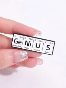 Diseño creativo y exquisito de 1 pieza de Insignia con elemento químico de la tabla periódica, para entusiastas de la química, accesorio divertido de joyería, pin para ropa, bolso, obsequio para amigos, insignia escolar