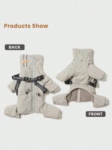 Laifug Four Legs Dog Clothes, Panda/ Hoodie Style Available, Warm & Reflective & Windproof Padded Coat, Waterproof, Suitable For Cold Weather, Multiple Sizes For Small/Medium/Large Dogs - Multicolor - View 6