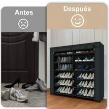 Zapatera Mueble Zapatos Organizador Varios Compartimientos - Negro - Ver 4