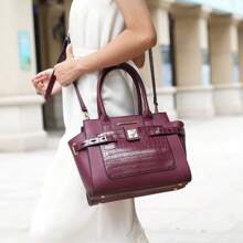 Conjuntos de bolsos para mujer Multicompartimento Liso Ajustable Doble Asa Casual Dulce De moda