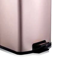 帶蓋子的垃圾桶,軟關閉,踏板,5 公升/1.3 加侖不銹鋼垃圾桶,帶可拆卸內桶,防指紋表面 - 香檳色 - 查看 4