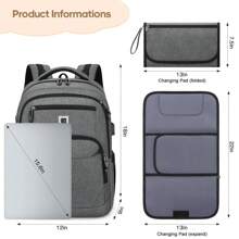 UKEIN Baby Diaper Bag Backpack, Multifunction Portable Large Capacity Travel Baby Changing Bags, Changing Pad, Pacifier Case, Stroller Straps , Baby Registry Search, Baby Diaper Bags For Boys & Girls,Newborn Baby Shower Gifts - 灰色 - 查看 5