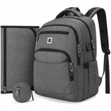 UKEIN Baby Diaper Bag Backpack, Multifunction Portable Large Capacity Travel Baby Changing Bags, Changing Pad, Pacifier Case, Stroller Straps , Baby Registry Search, Baby Diaper Bags For Boys & Girls,Newborn Baby Shower Gifts - 灰色 - 查看 1