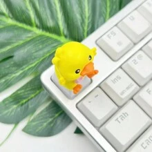 1pc 3d Yellow Duck Resin Keycap Suitable For Cross Axis Mechanical Keyboard Accessories - Yellow - View 4