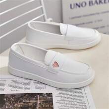 女士白色護士鞋,透氣柔軟底防滑舒適平底醫務工作鞋 - 白色 - 查看 2