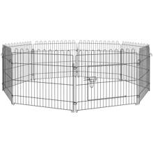 PawHut Parc enclos chiots animaux domestiques pour chiens lapins rongeurs petits animaux intérieur et extérieur diamètre 180 cm 8 panneaux 71 x 61 cm noir - Noir - Voir 3