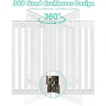 Dog Barrier Made Of MDF, 4-Part Protective Gate For Dogs, Folding Dog Gate 89cm High, Animal Protection Gate, Stair Gate, Flexible Children's Gate (4 Panels, White) - White - View 4