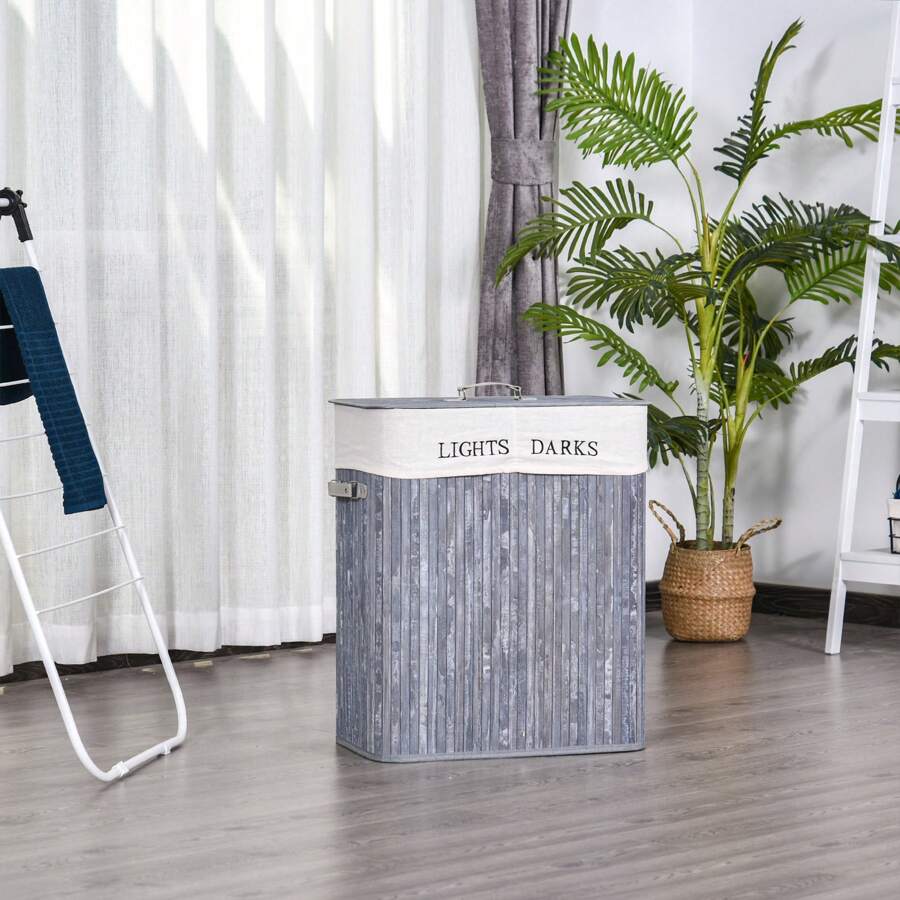 HOMCOM Laundry Baskets - Grey - View 1