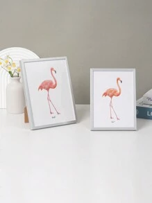 Wall-Mounted/Tabletop Dual-Use Minimalist Style Wpc Photo Frame (Including Photo Paper) Suitable For Home, Bedroom, Dining Room, Living Room (Random Photo Paper Dispatched)