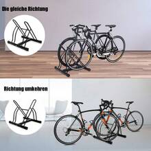 Bicycle Stand, Bicycle Storage, Bicycle Parker, Bicycle Stand, Floor Parker, Multiple For 2 Bicycles, Black, 60x53x56cm - 黑色 - 查看 2