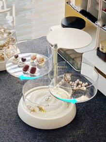 1pc Multilayer Visual Rotatable Jewelry Storage Box Beauty Personal Small Object Rack