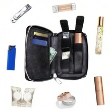 Multifunctional Portable Leather Travel Organizer, Passport/Ticket/Card Holder Wallet - Black - View 10