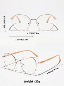 1 件女士圆框电脑眼镜，防眼疲劳，适合办公室、学生、休闲装、电脑、电视、游戏、智能手机使用 - 米色 - 查看 5
