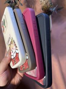 Koolife Cartoon Dragon Design Tpu Case With Stripes, Shockproof And Thickened Ripple Phone Case Compatible With Apple Iphone 12/13/14/15 Pro Max/Plus, Available In Four Colors. - Flower Jacket Cartoon Dragon-burgundy - View 4