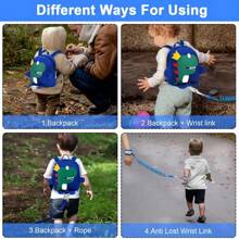 1 pieza Correa 3 en 1 con diseño niño anti-perdida arnés - Azul - Ver 7