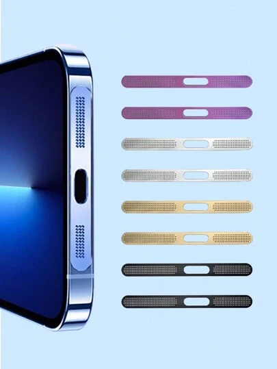 8pcs Metal Dust-Proof Stickers Compatible With Apple 12/13/14/15 Series Earpiece