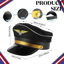 5pcs/Set Pilot Captain And Stewardess Costume Set Accessories Flight Attendant Hat With Pilot Captain Hat Sunglasses And Scarf Cosplay Dress Up Cosplay - Multicolor - View 2