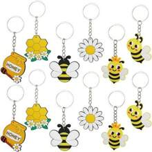 1pc/6pcs/12pcs/24pcs Cute Cartoon Bee Pendant, Bee Keychain, Creative Gift For Men And Women Car Accessories Bag Charm School Goth Y2k