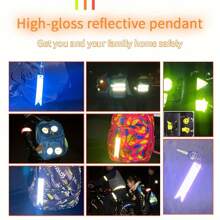 XIANG YU Safety Reflector Tag Pendant Keychain PU Leather Key Chain Ring Purse Bag Backpack Charm Reflective Strip Night Reflector Students Women Men Gift Casual - Multicolor - View 2