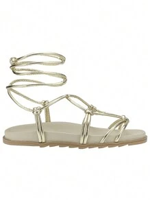 Women Flat Sandals - 金色 - 查看 4