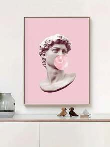 1pc David Blow Bubble Abstract Poster Pink Canvas Printed Artwork, No Frame - Multicolor - View 1