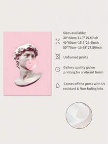 1pc David Blow Bubble Abstract Poster Pink Canvas Printed Artwork, No Frame - Multicolor - View 6