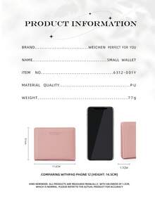 PFY PERFECT FOR YOU Perfect For You Pfy女款細長錢包,皮革三摺紋身卡套配鑰匙扣,拉鍊袋和id卡窗口 - 粉色 - 查看 7