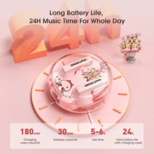 ONIKUMA Tws Tai nghe mang đầu Điều khiển bằng xúc giác
 Tai nghe không dây HIFI Âm thanh nổi Tai nghe thể thao Sống thọ Tai nghe chơi game - Hồng - Xem 5