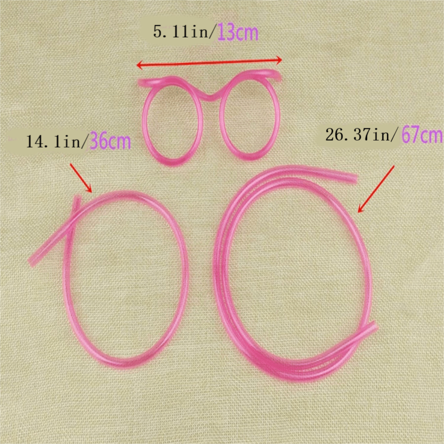 1pc Novel Flexible Drinking Straw Eyeglasses Decoration Accessory