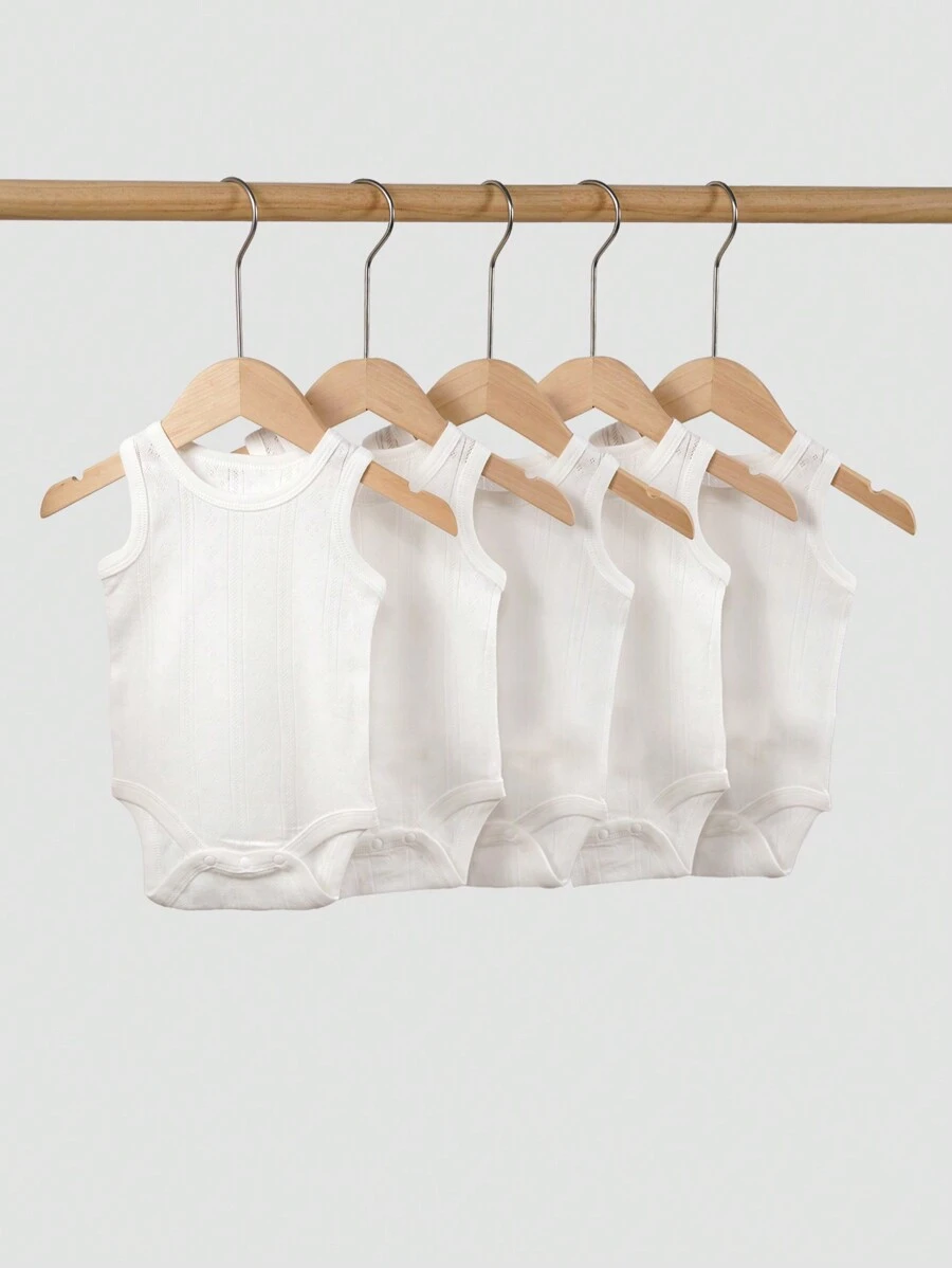 minizone Set de 5 bodys de unicolor para bebé niña - Blanco - Ver 1