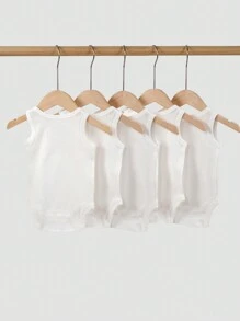 minizone Set de 5 bodys de unicolor para bebé niña - Blanco - Ver 2