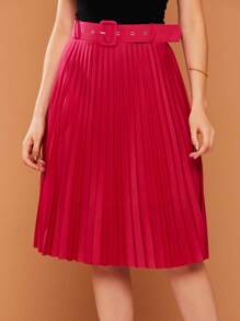 Women Skirts - 玫紅色 - 查看 1