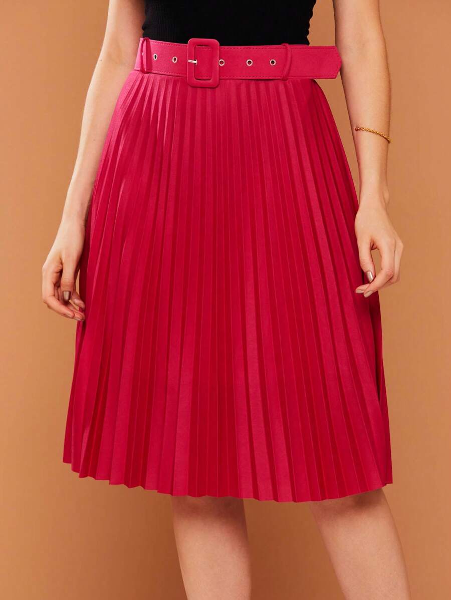 Women Skirts - 玫紅色 - 查看 1